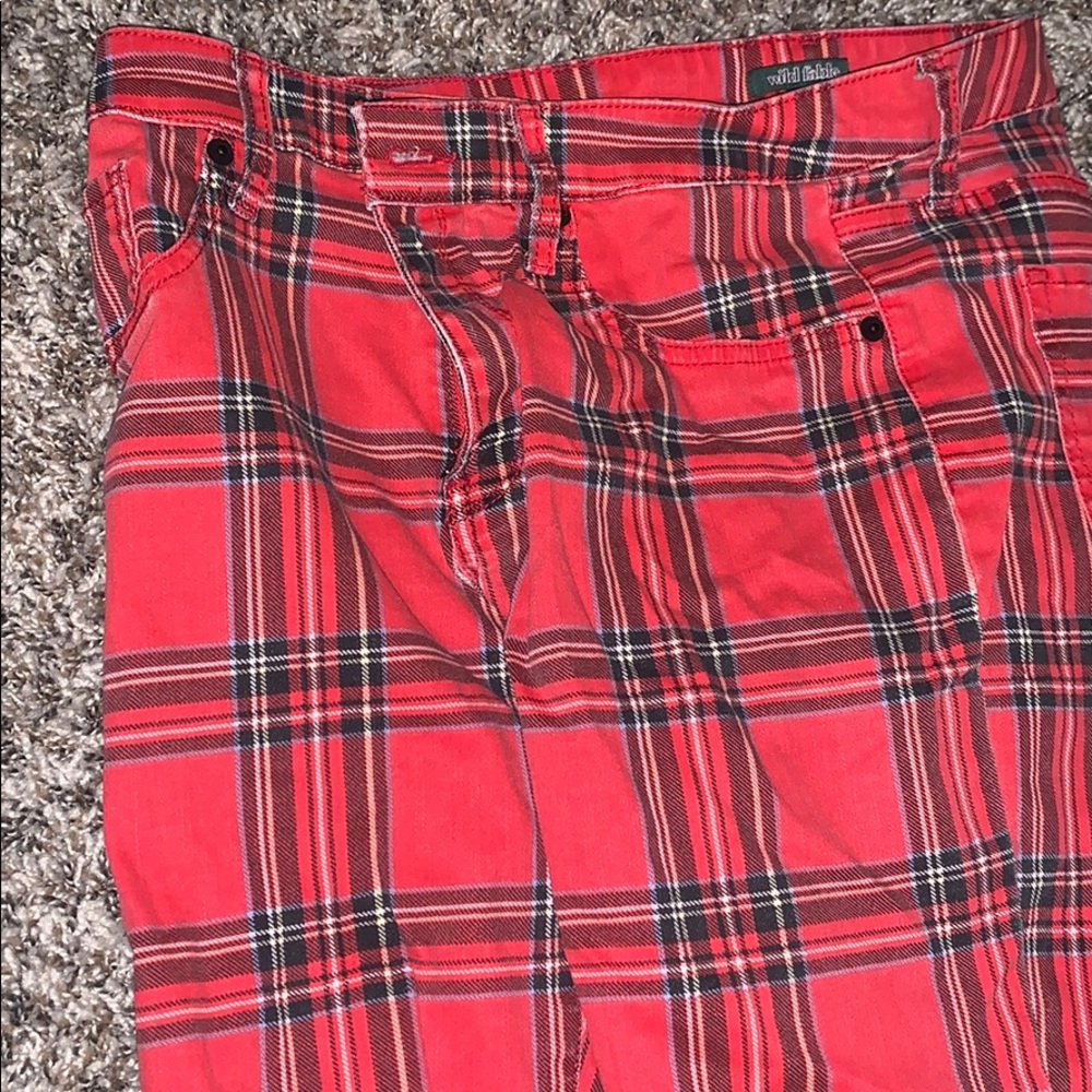 Stretchy plaid pants